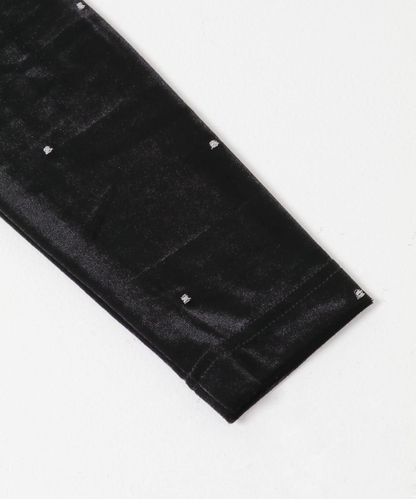波點刺繡天鵝絨連衣裙