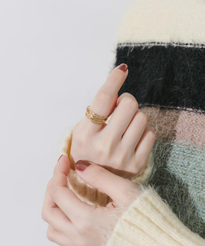 不鏽鋼漸變波浪線戒指