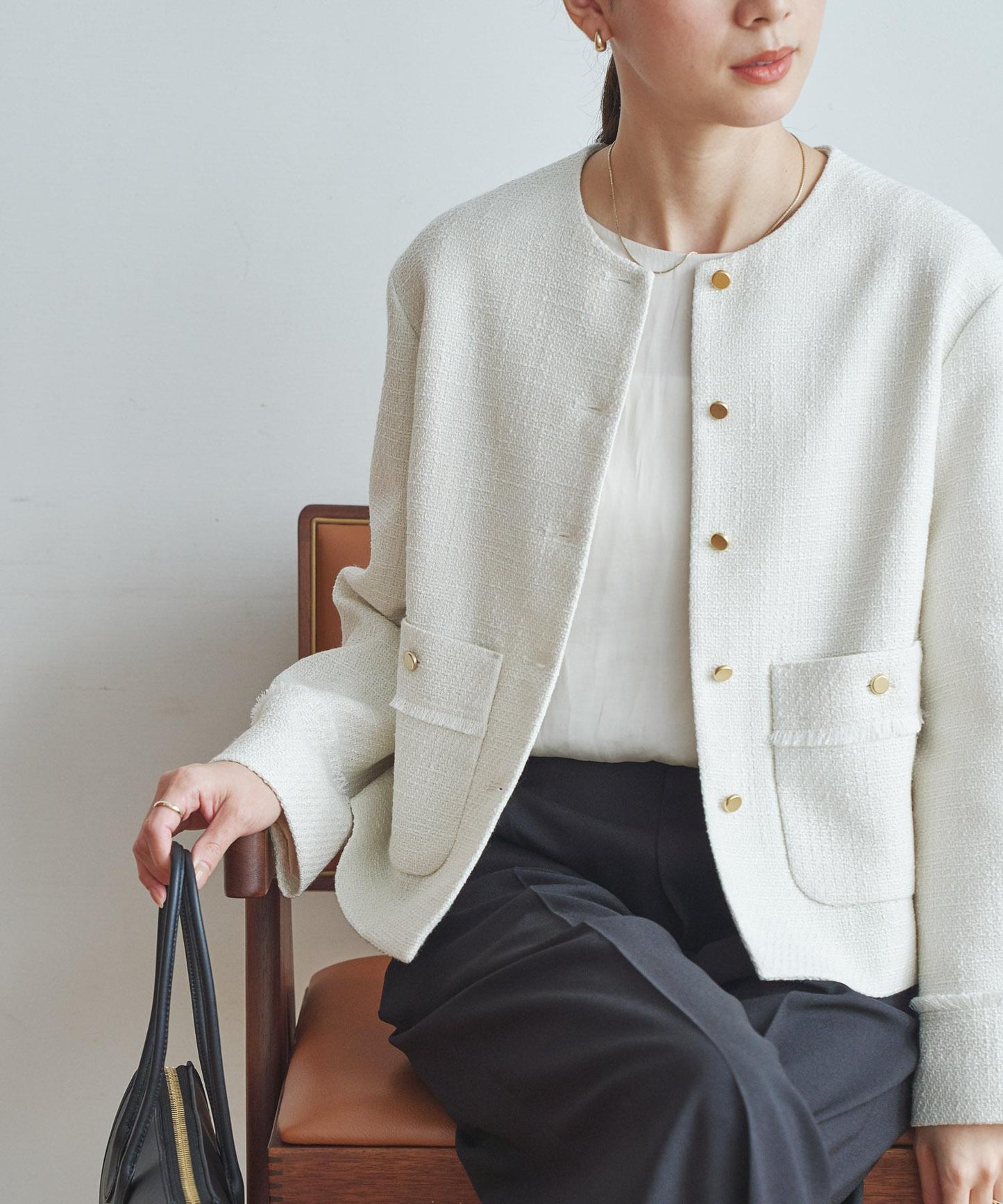 無領花呢夾克