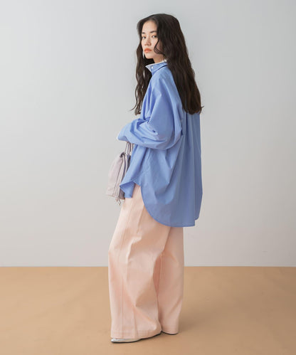 彩色寬鬆長褲