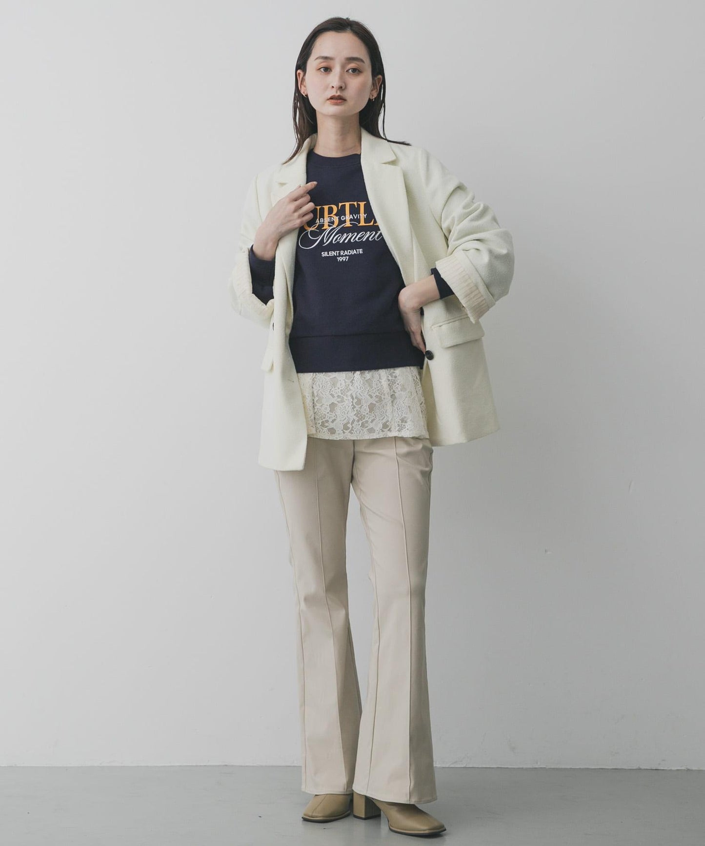 方頭中縫彈力靴