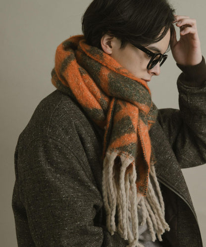 條紋格子加厚圍巾