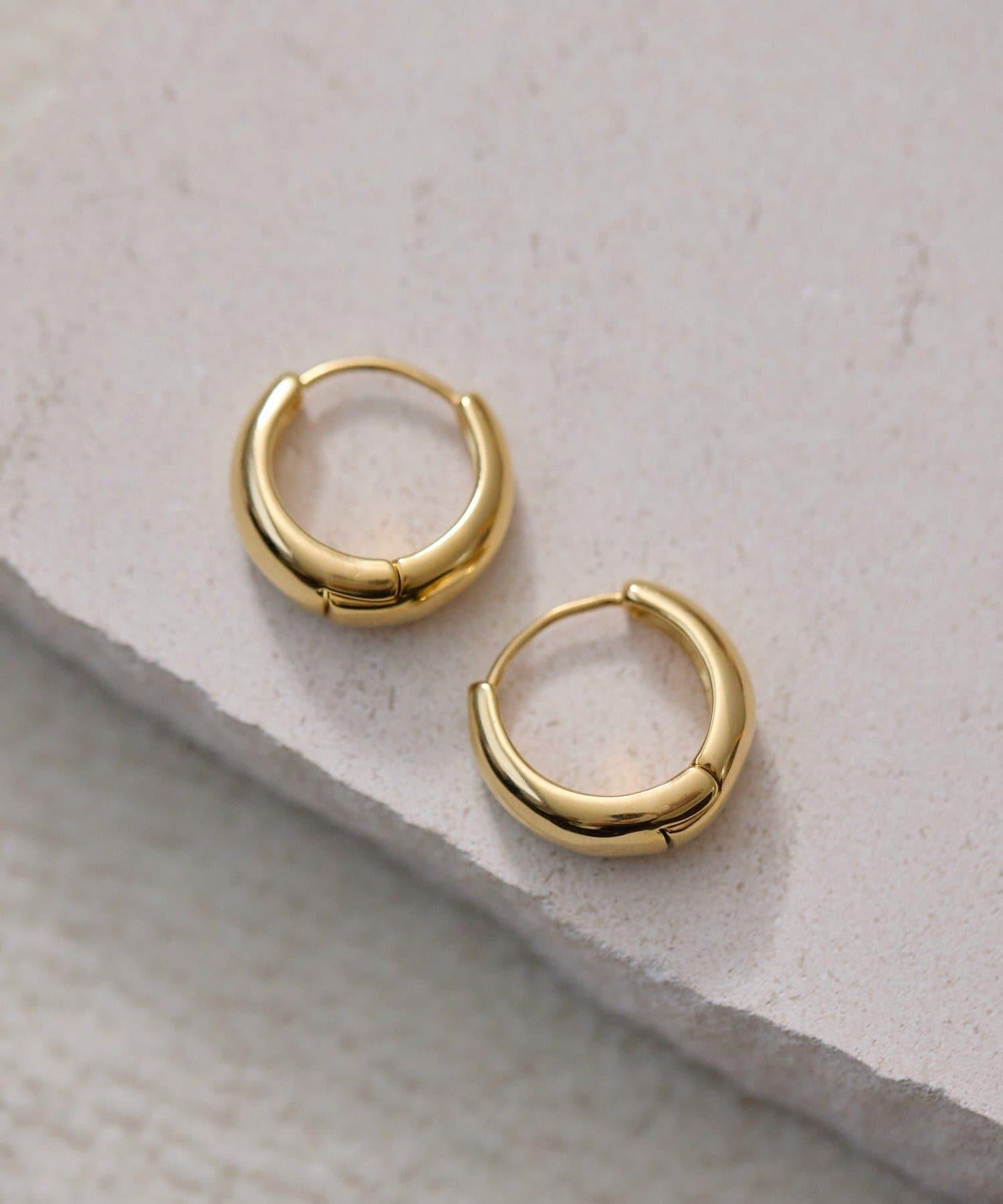 金屬過敏適用/不鏽鋼 簡約R形圈耳環