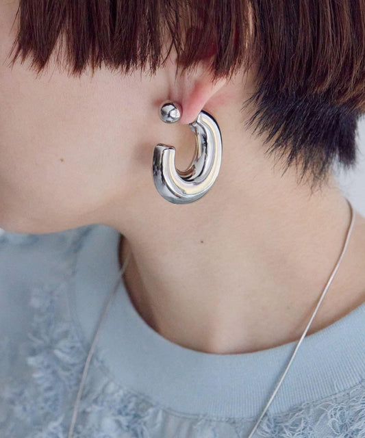 《金屬過敏適用/不鏽鋼》厚實後掛式耳環