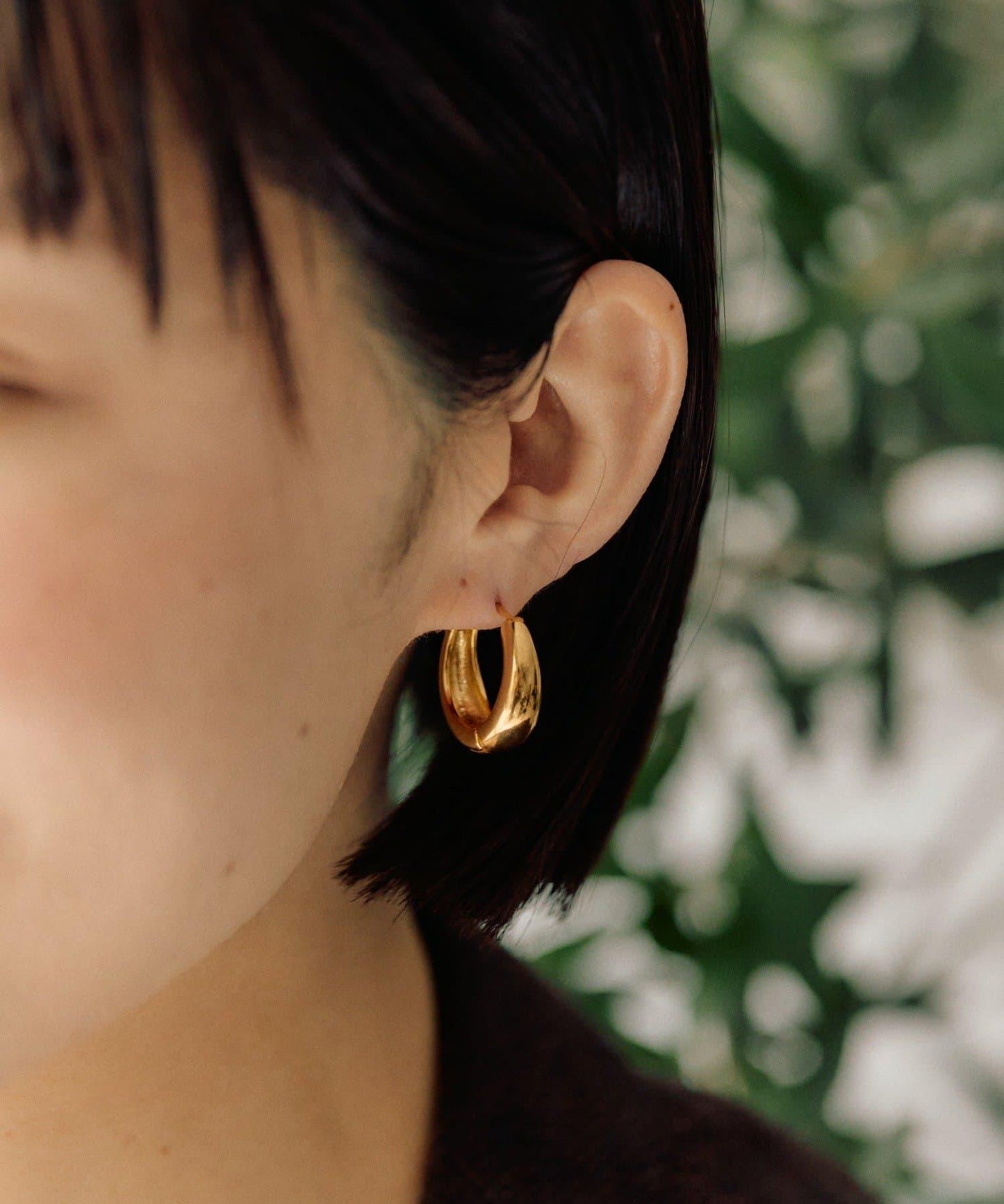 ear PAPILLONNER 簡約R形耳圈耳環