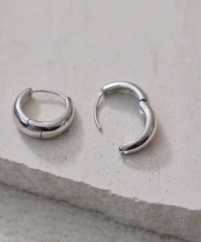 金屬過敏適用/不鏽鋼 簡約R形圈耳環
