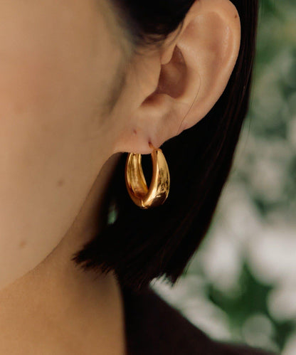 ear PAPILLONNER 簡約R形耳圈耳環
