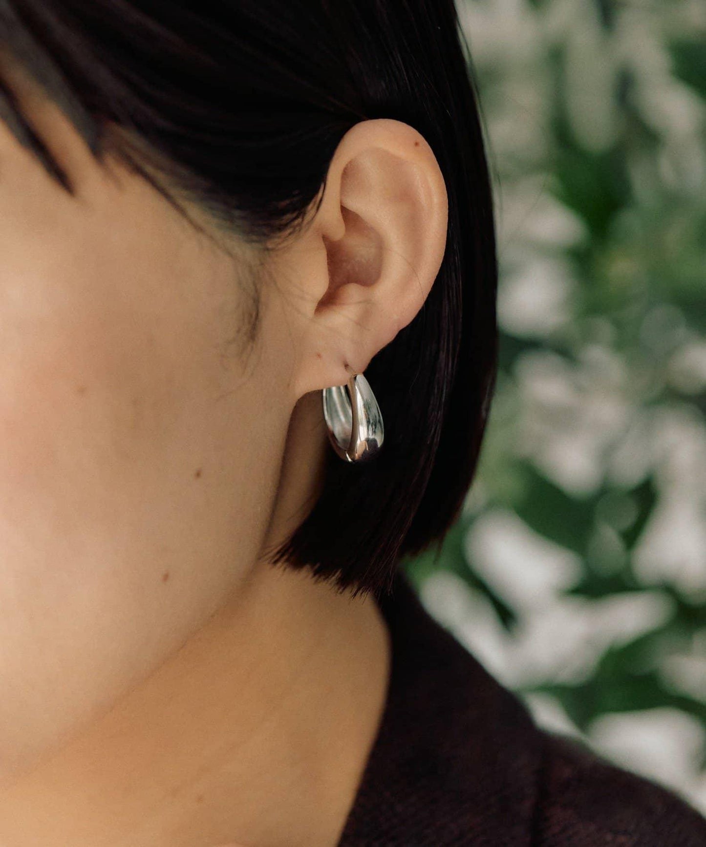 ear PAPILLONNER 簡約R形耳圈耳環