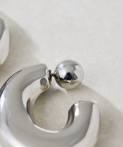 《金屬過敏適用/不鏽鋼》厚實後掛式耳環