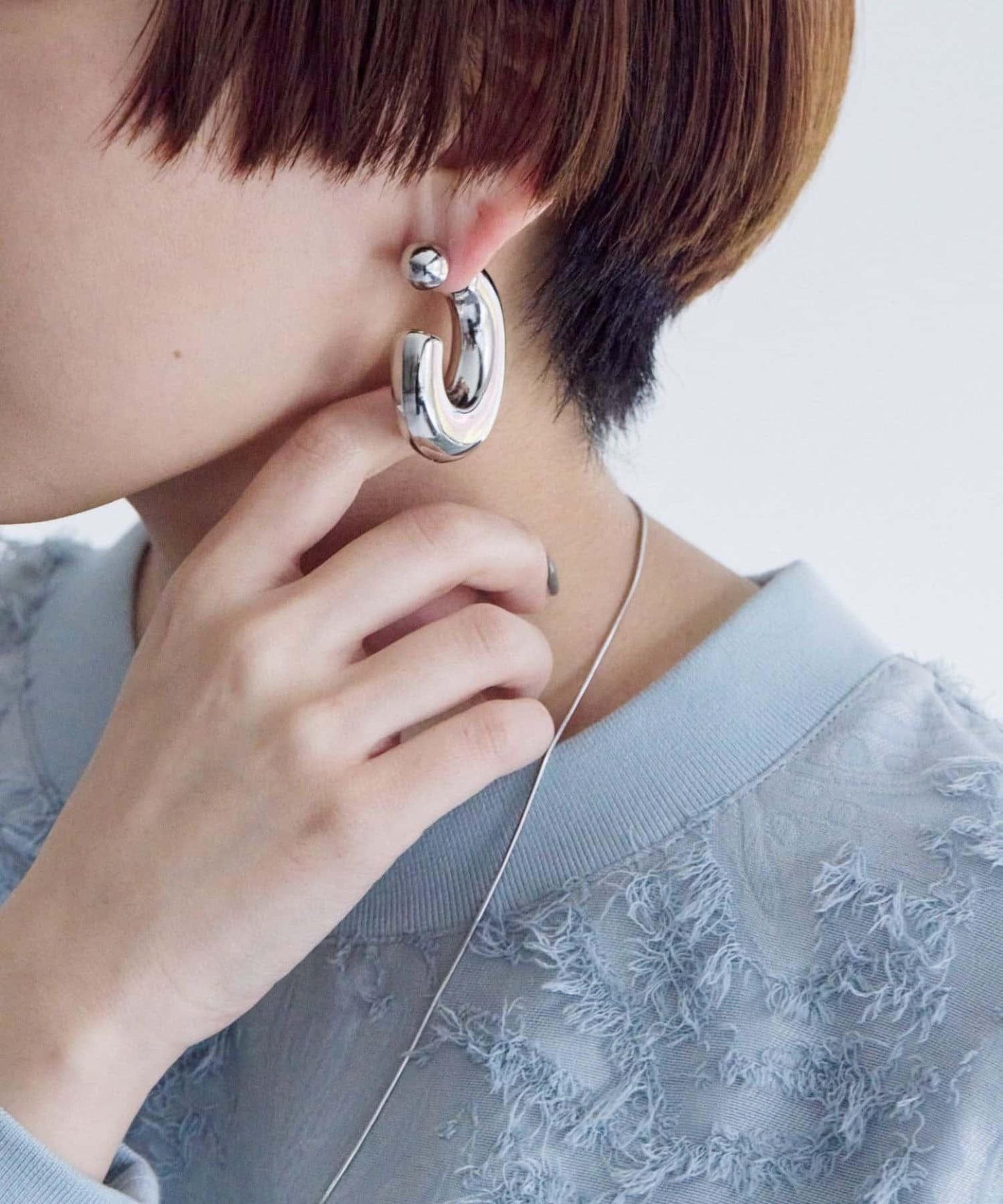 《金屬過敏適用/不鏽鋼》厚實後掛式耳環