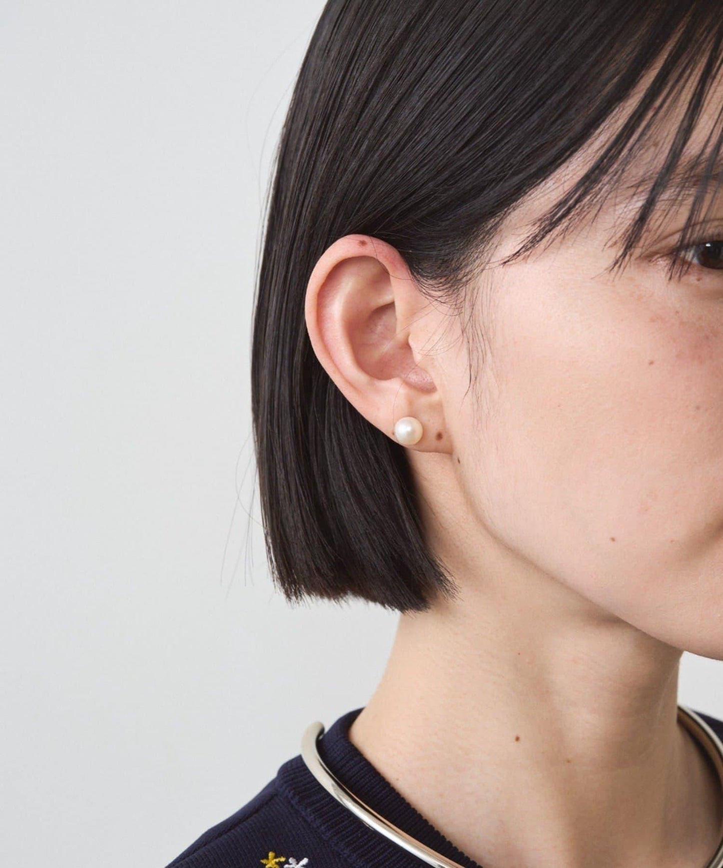 8mm珍珠單顆耳釘