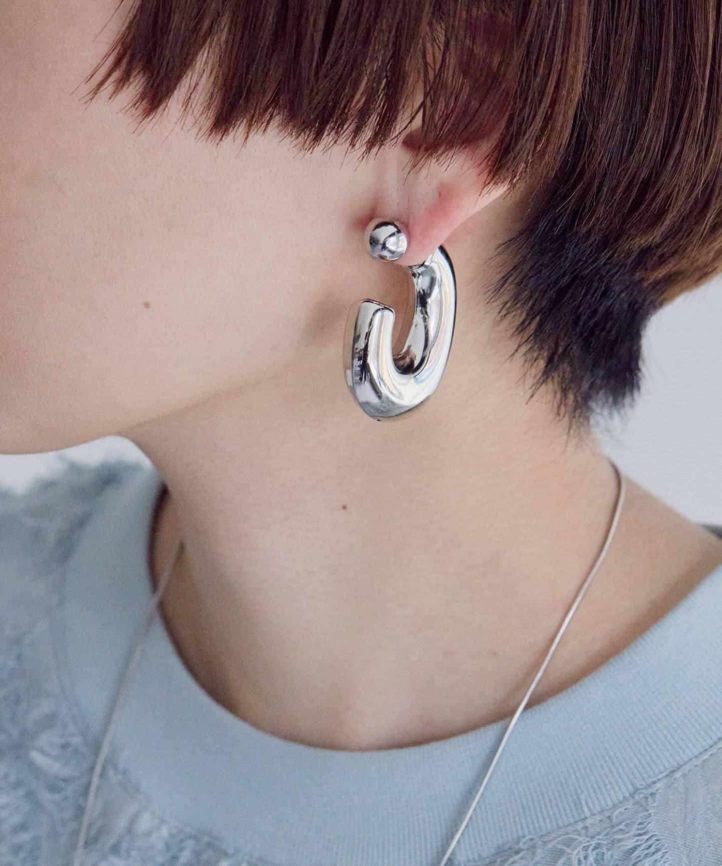 《金屬過敏適用/不鏽鋼》厚實後掛式耳環