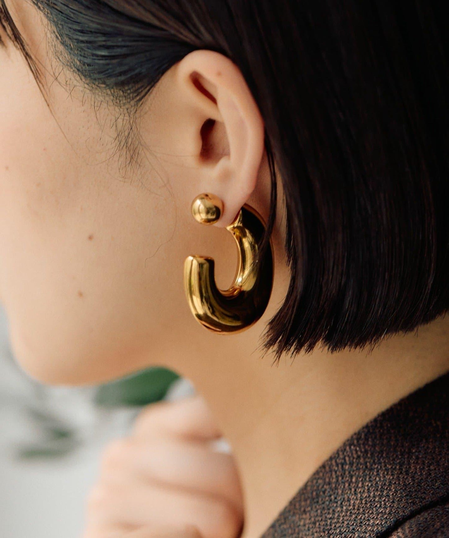 《金屬過敏適用/不鏽鋼》厚實後掛式耳環