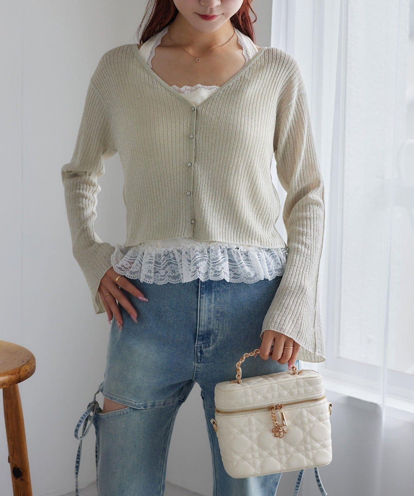 帶吊飾絎縫化妝包