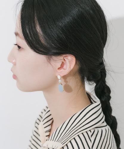 彩色拼接耳環