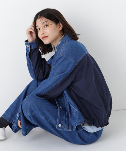 軟牛仔拼接夾克