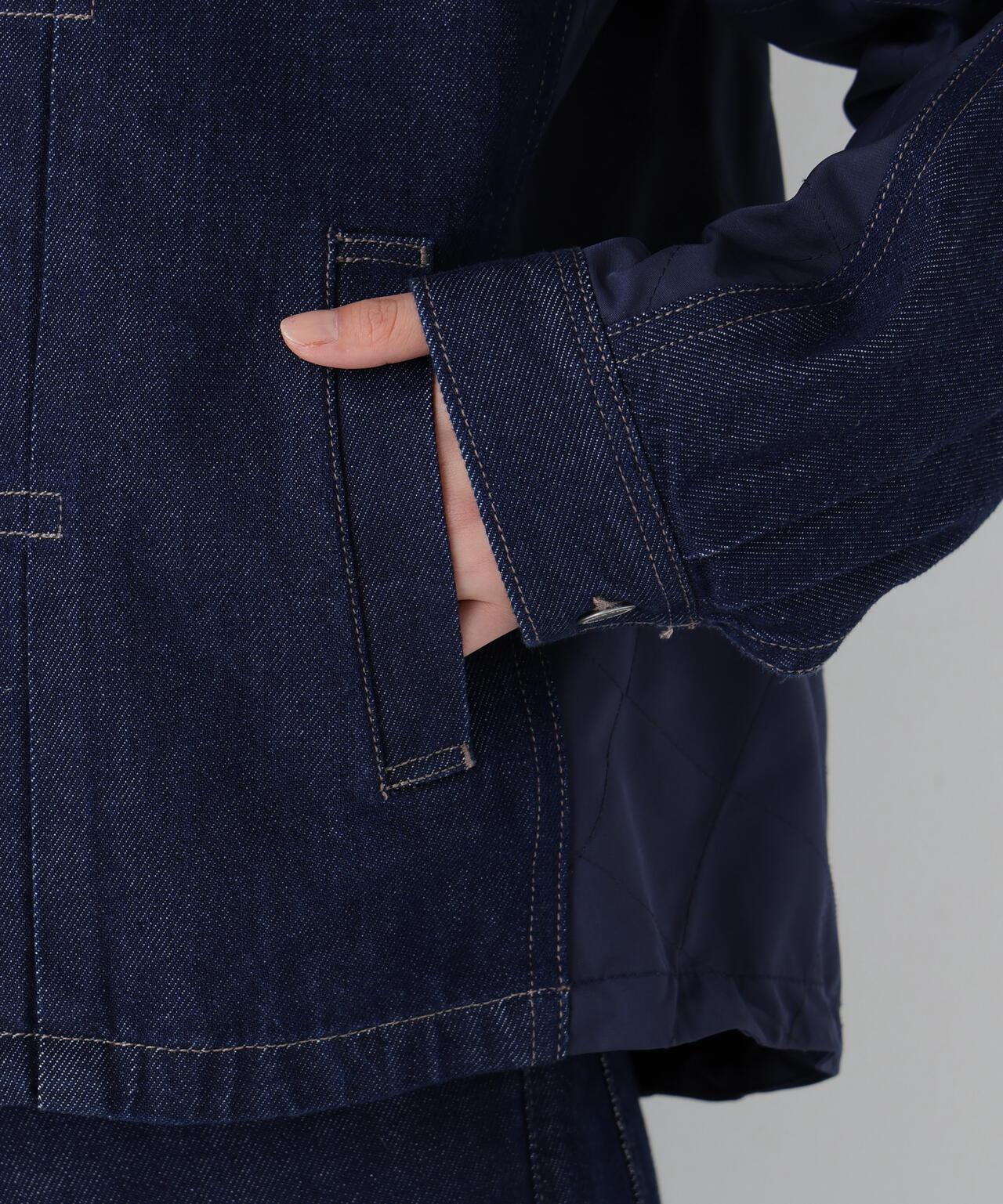 軟牛仔拼接夾克