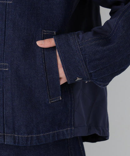 軟牛仔拼接夾克