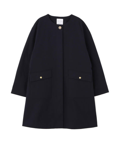 帶內襯翻蓋無領大衣