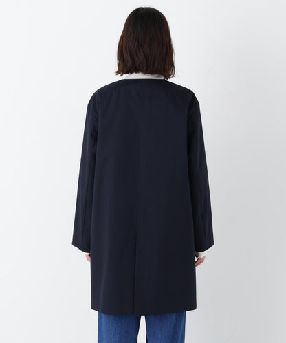 帶內襯翻蓋無領大衣