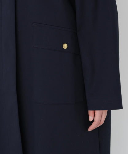 帶內襯翻蓋無領大衣