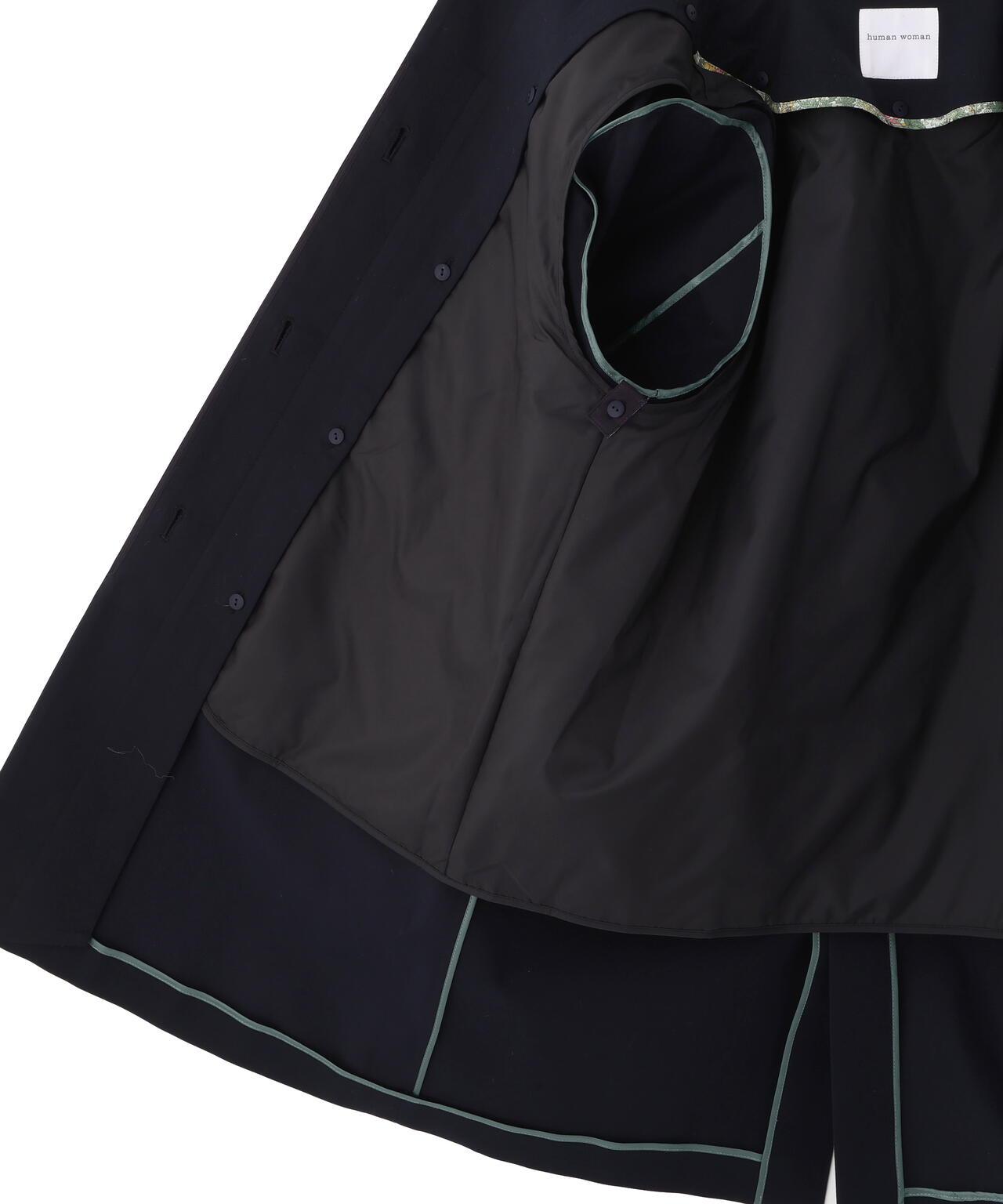 帶內襯翻蓋無領大衣