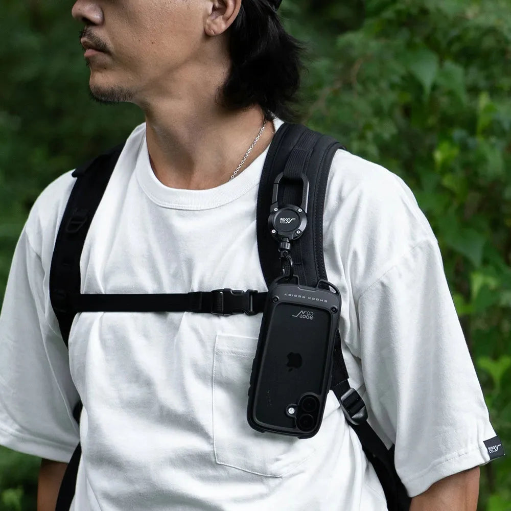 ROOT CO. / [iPhone16Pro專用] GRAVITY Shock Resist Case +Hold.（黑色） 手機保護殼