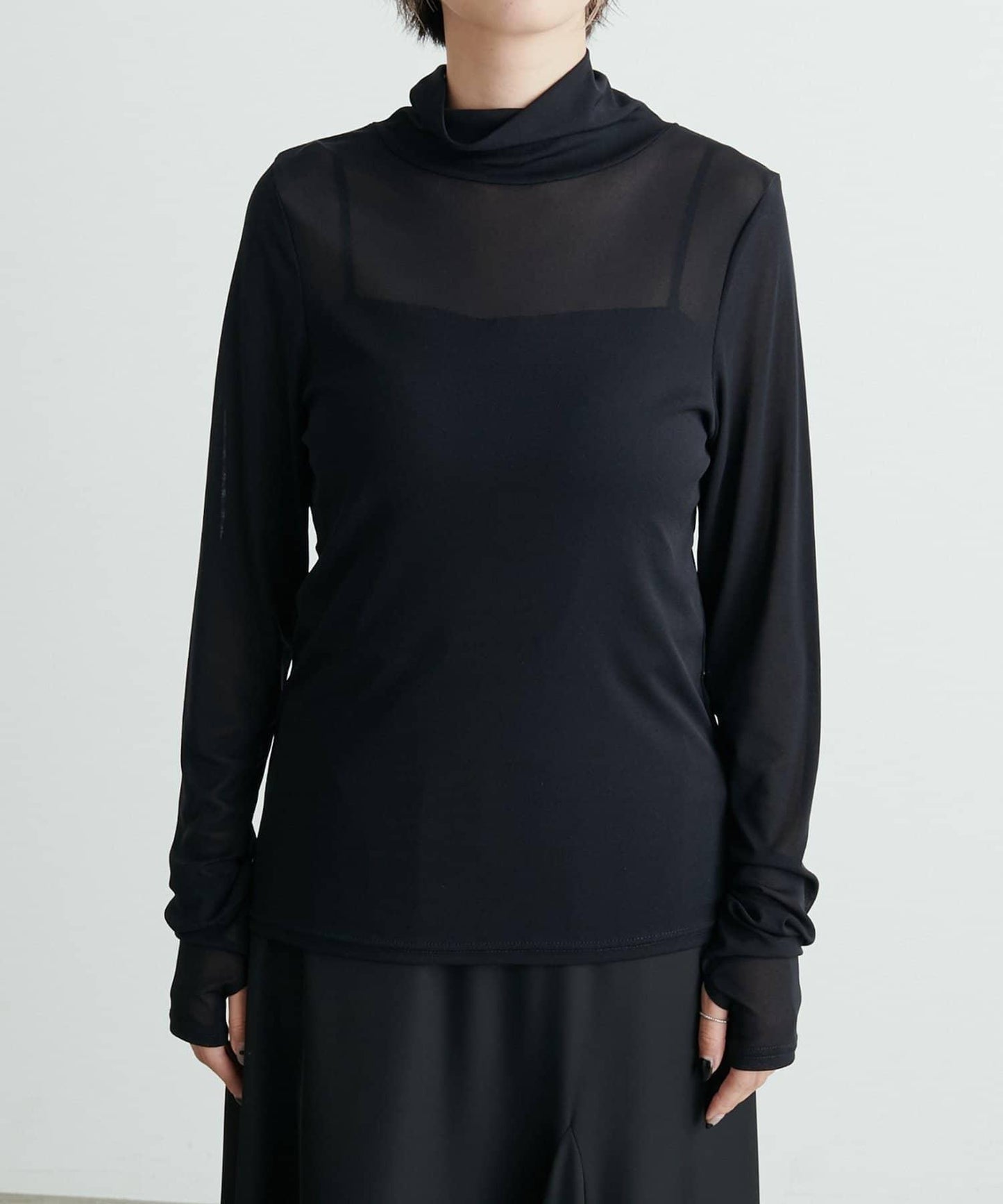 【LARUTA】網紗高領套頭衫