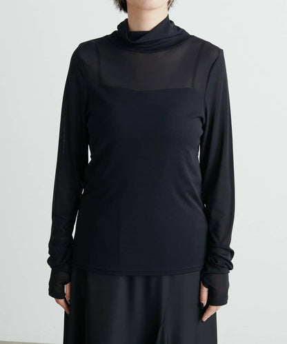 【LARUTA】網紗高領套頭衫