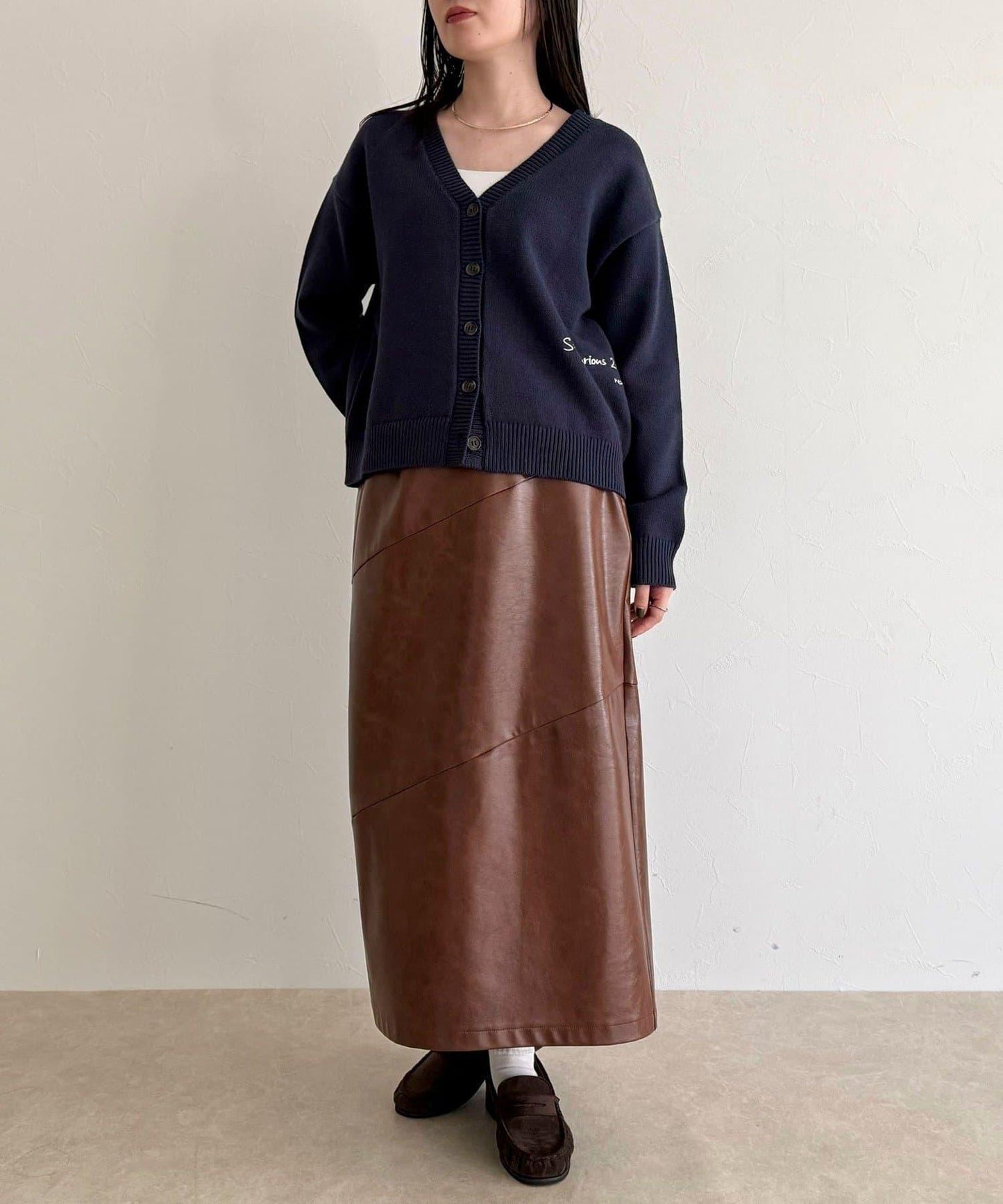 字母印花針織開衫