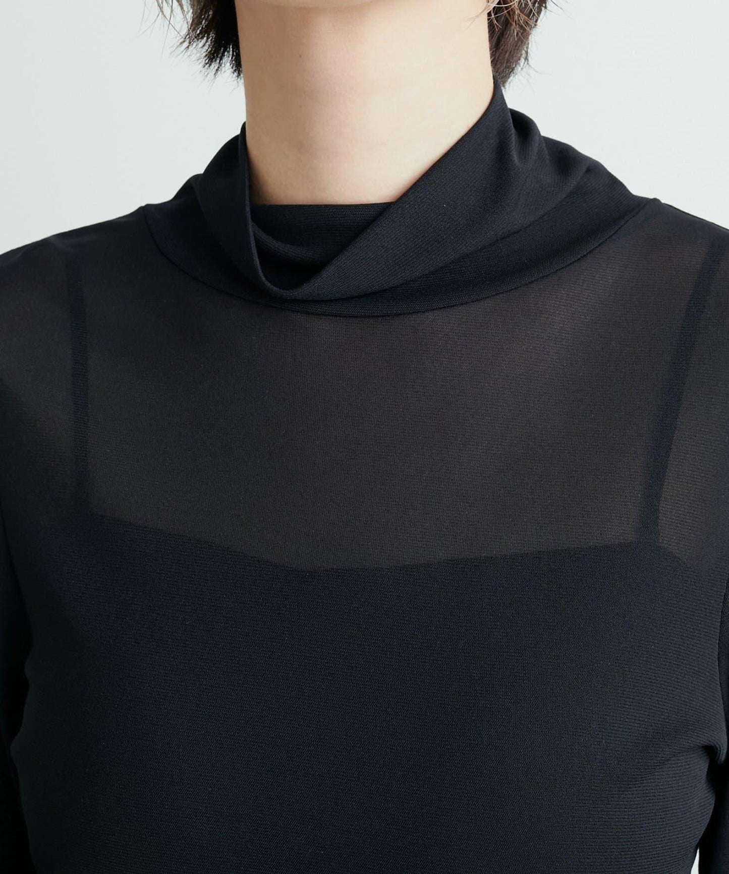 【LARUTA】網紗高領套頭衫