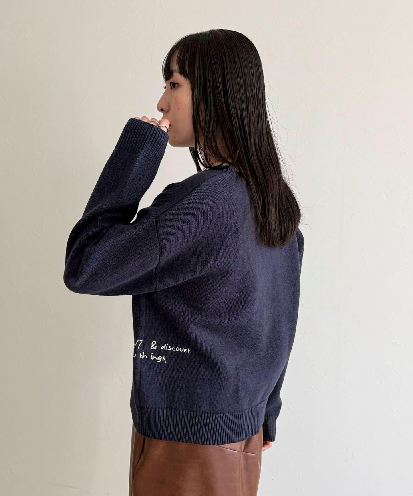 字母印花針織開衫