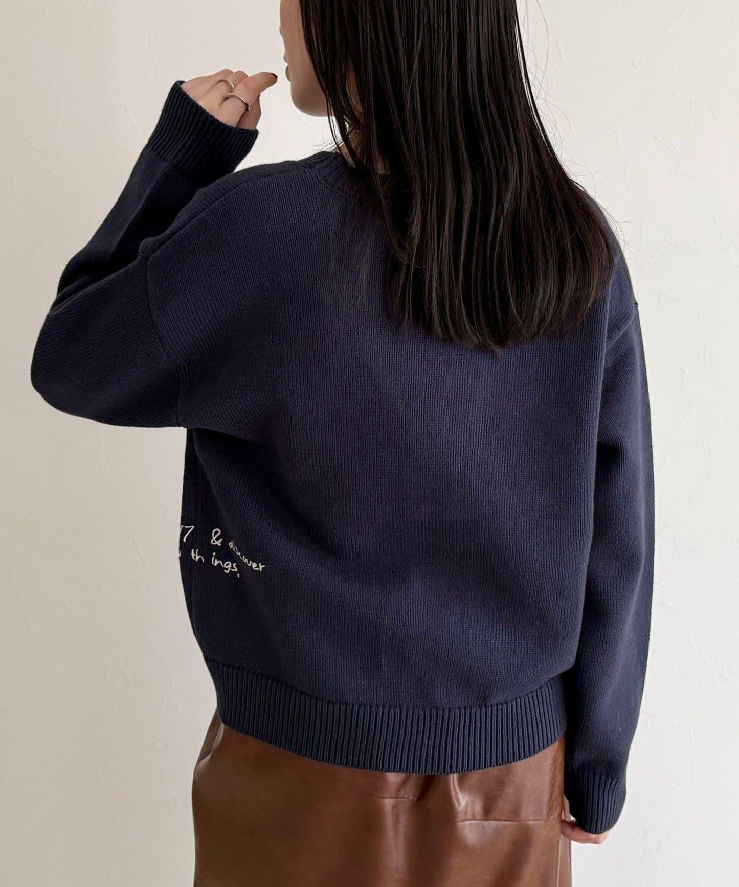 字母印花針織開衫