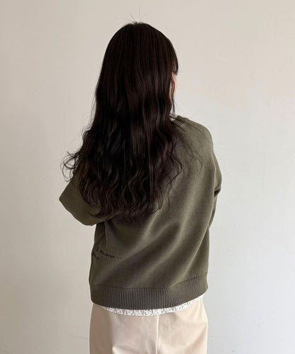 字母印花針織開衫