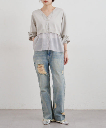 【26SS】透視拼接開衫