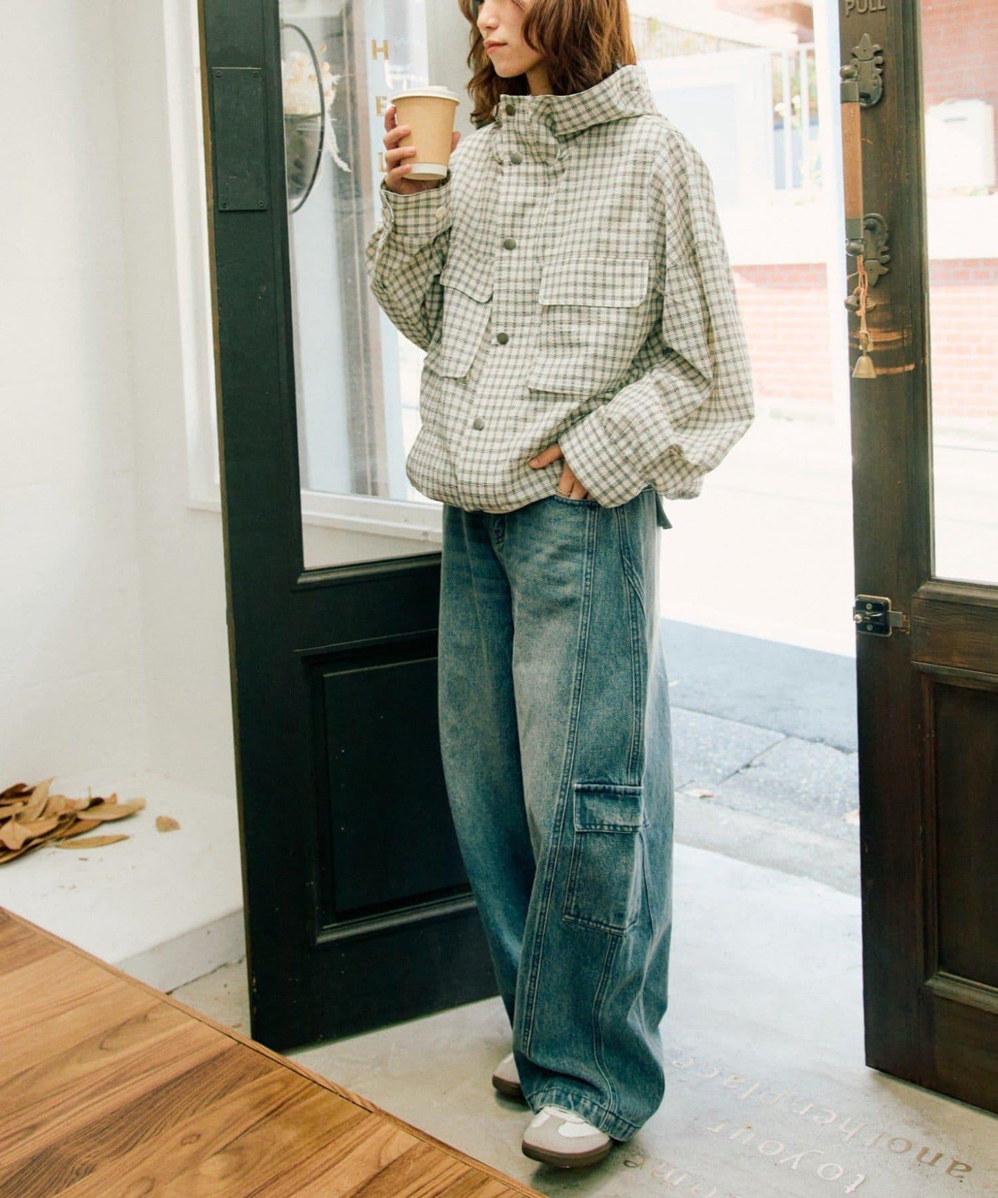 【UNISEX】泡泡廓形工裝牛仔褲