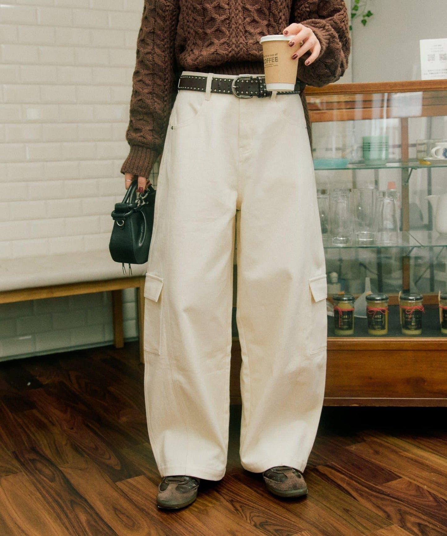 【UNISEX】泡泡廓形工裝牛仔褲