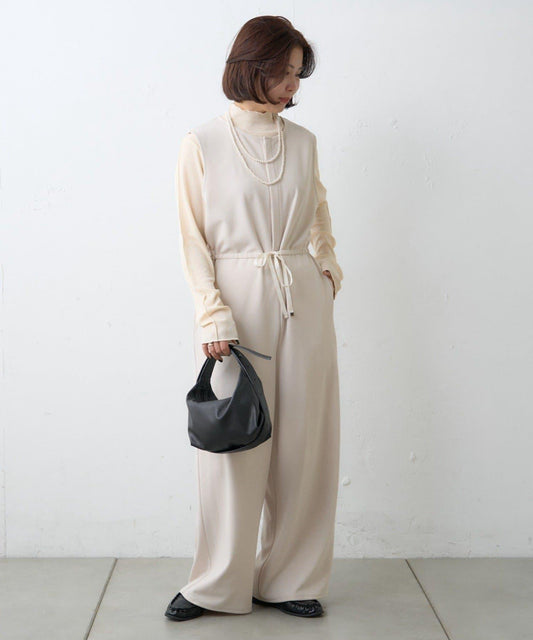 【場合】帶透視羅紋T恤連體褲