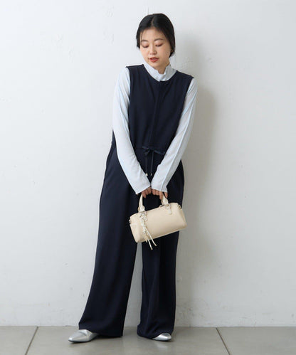 【場合】帶透視羅紋T恤連體褲