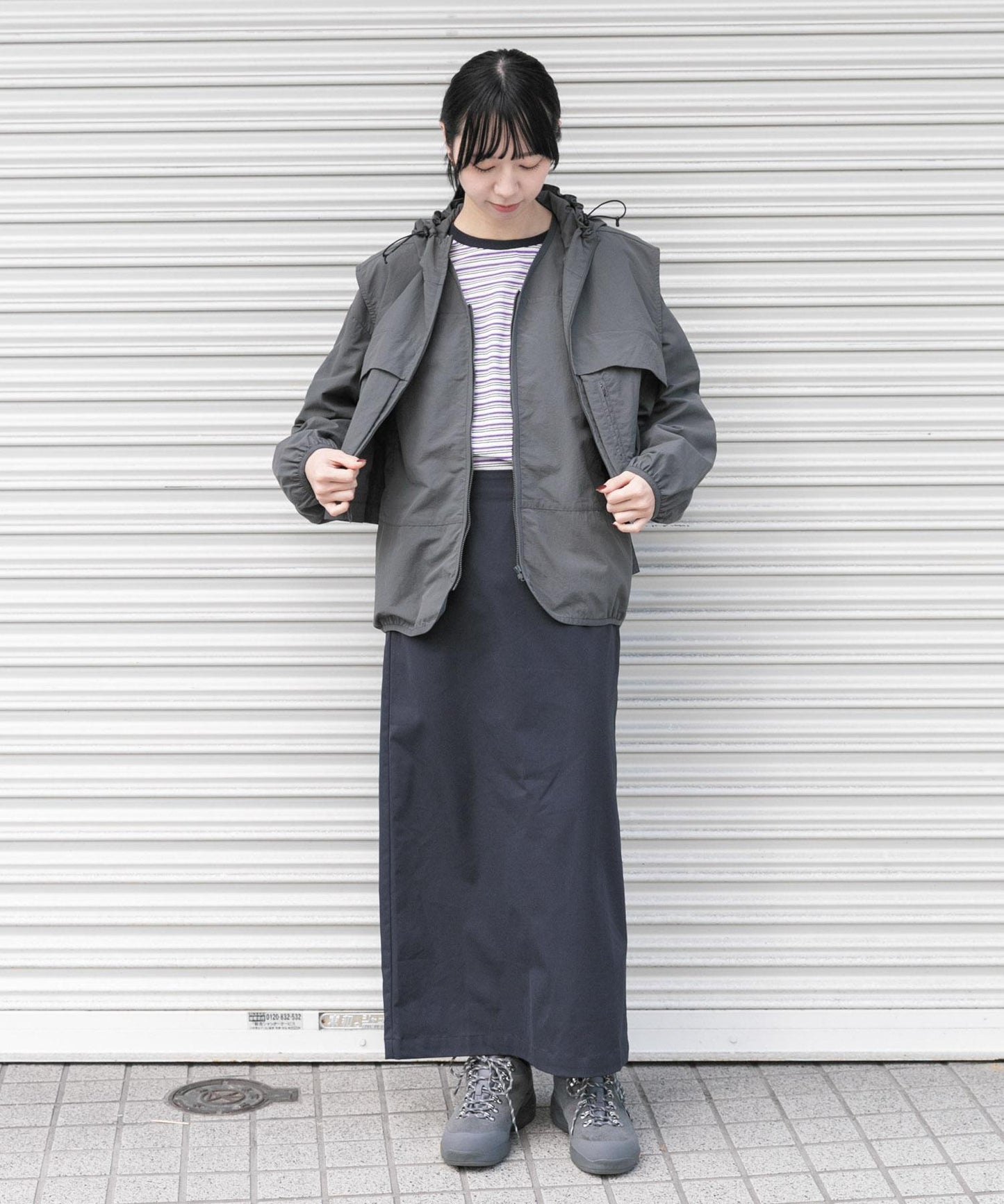 『UR TECH』尼龍塔夫綢拉鍊開衫