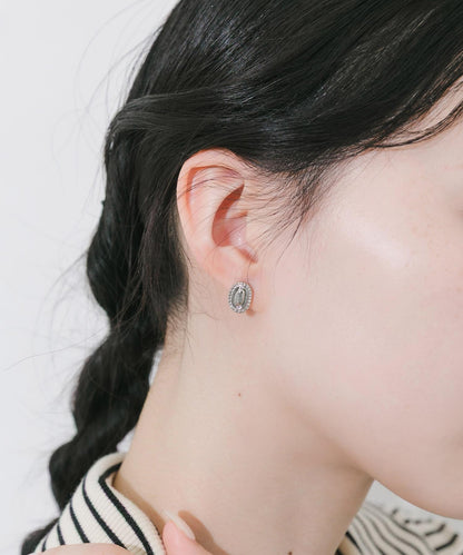 迷你圓形裝飾耳釘