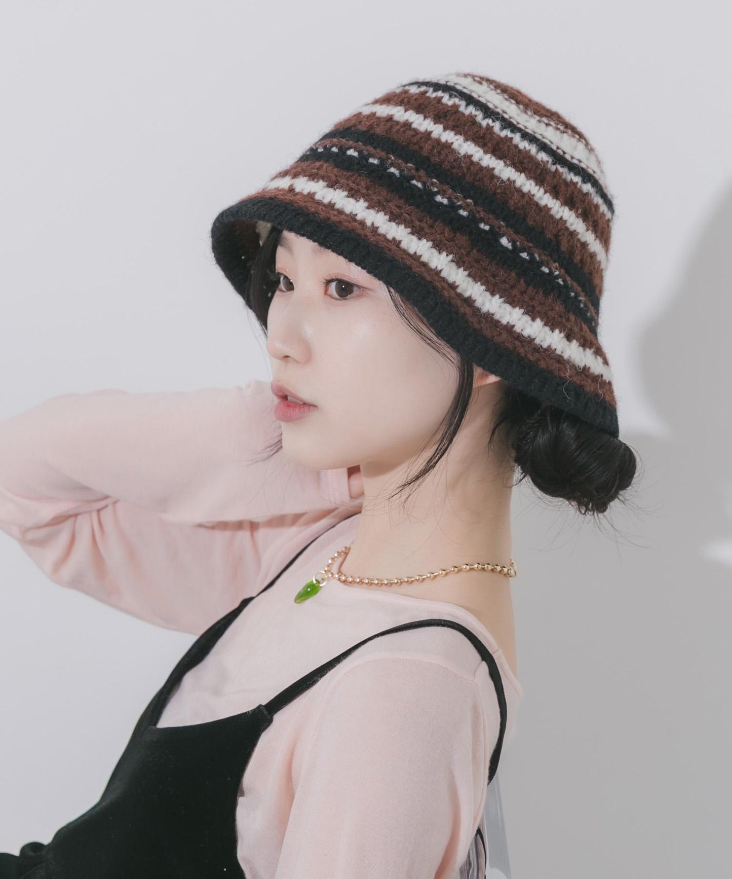 多色條紋針織帽