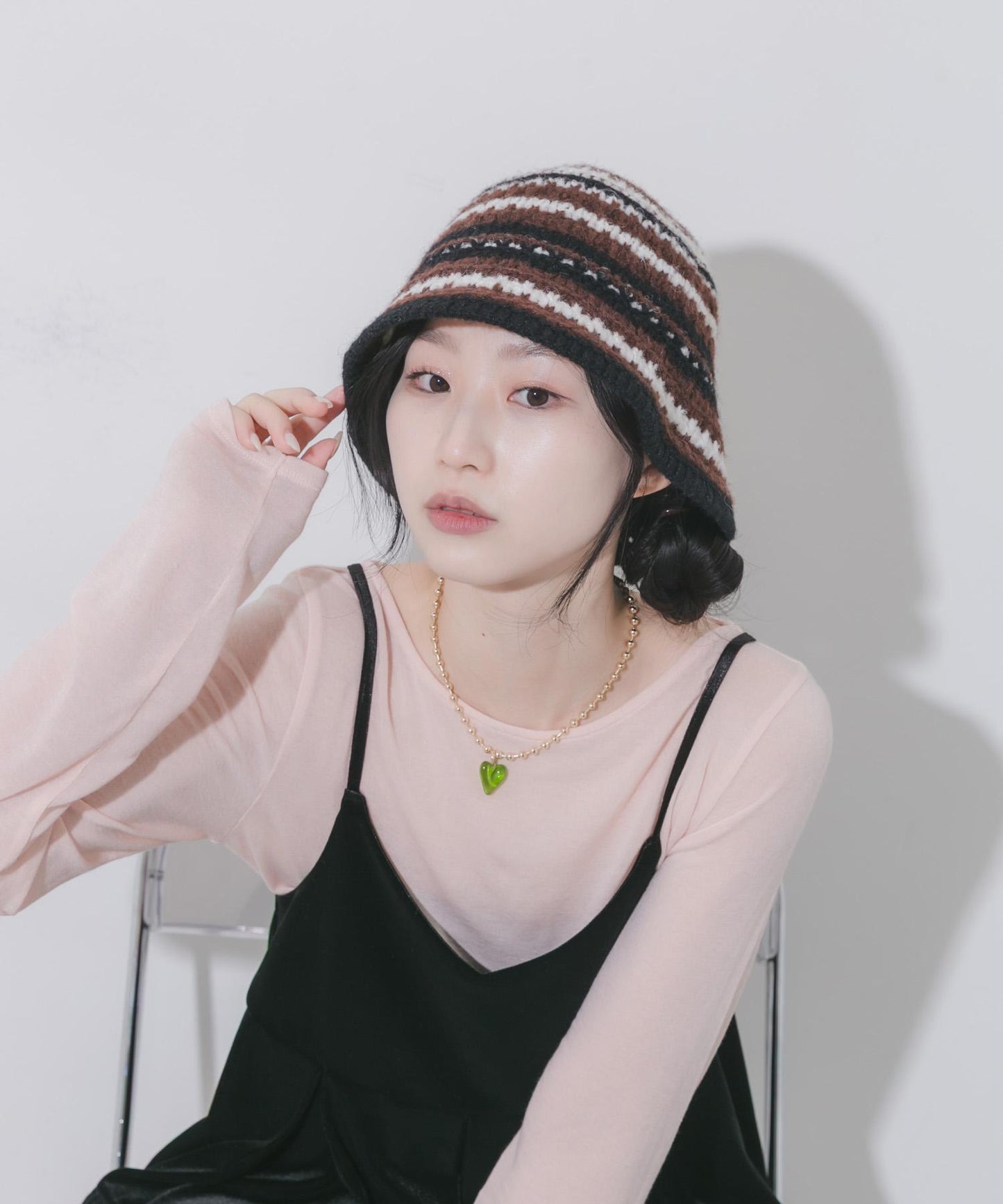 多色條紋針織帽