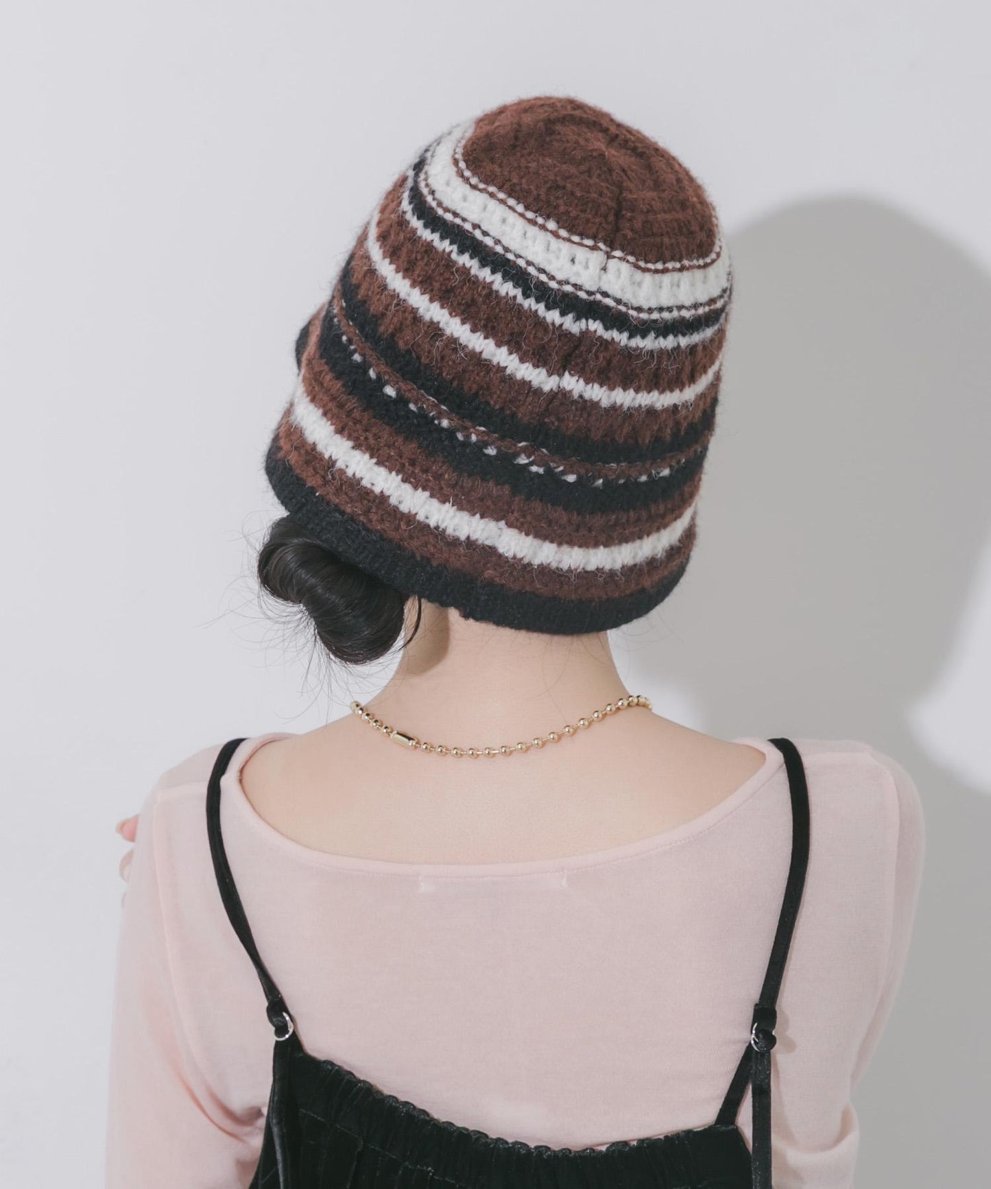 多色條紋針織帽