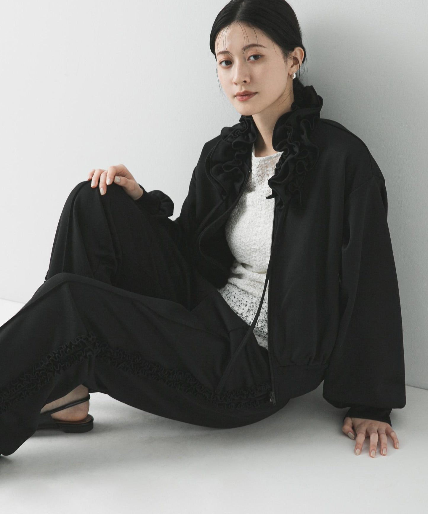 『聯名』crinkle crinkle crinkle×URBAN RESEARCH荷葉邊領運動夾克