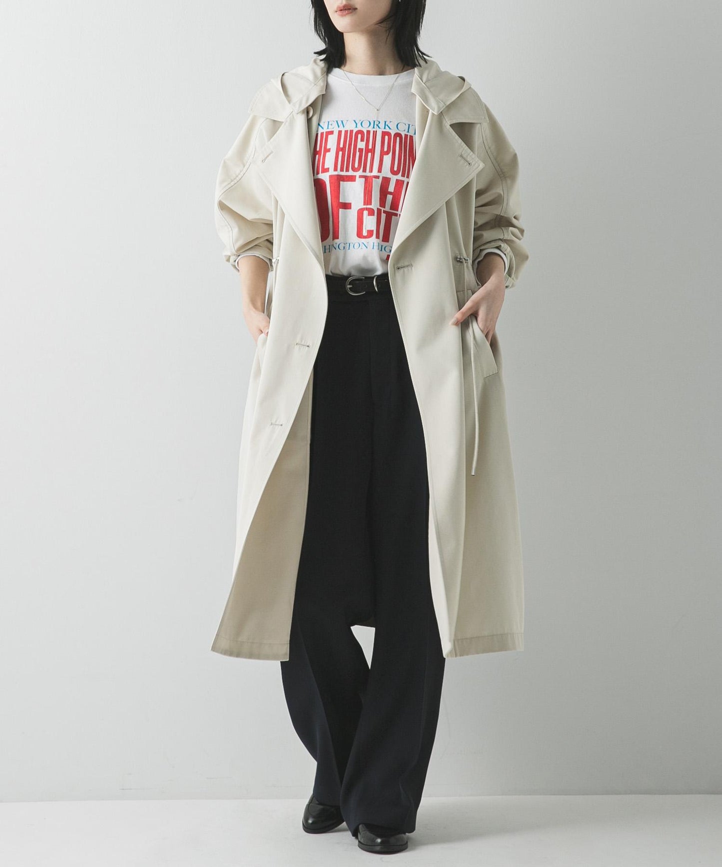 連帽兩用風衣外套