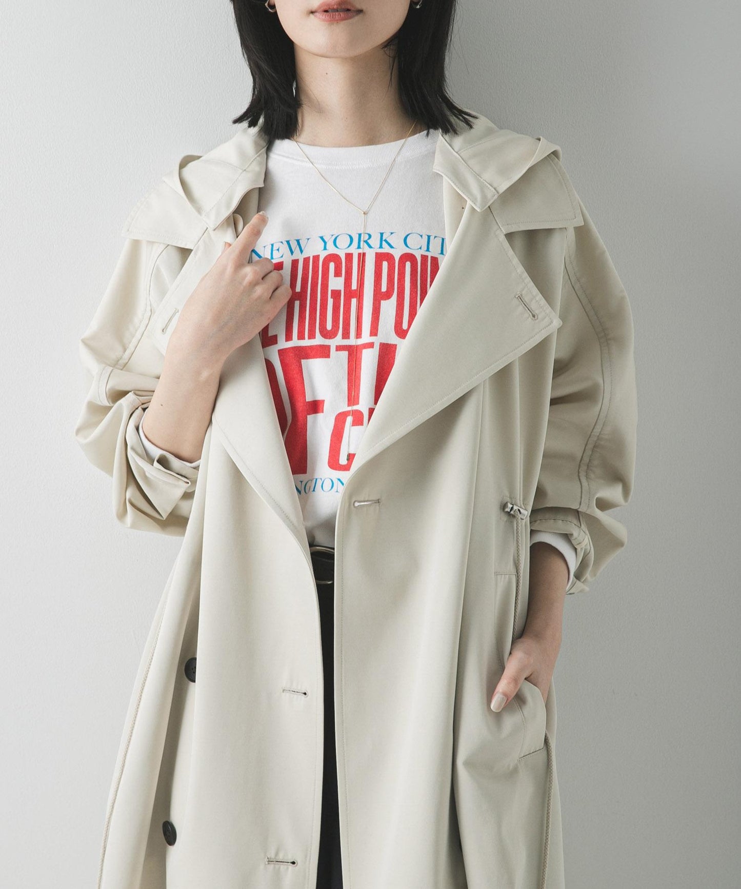 連帽兩用風衣外套