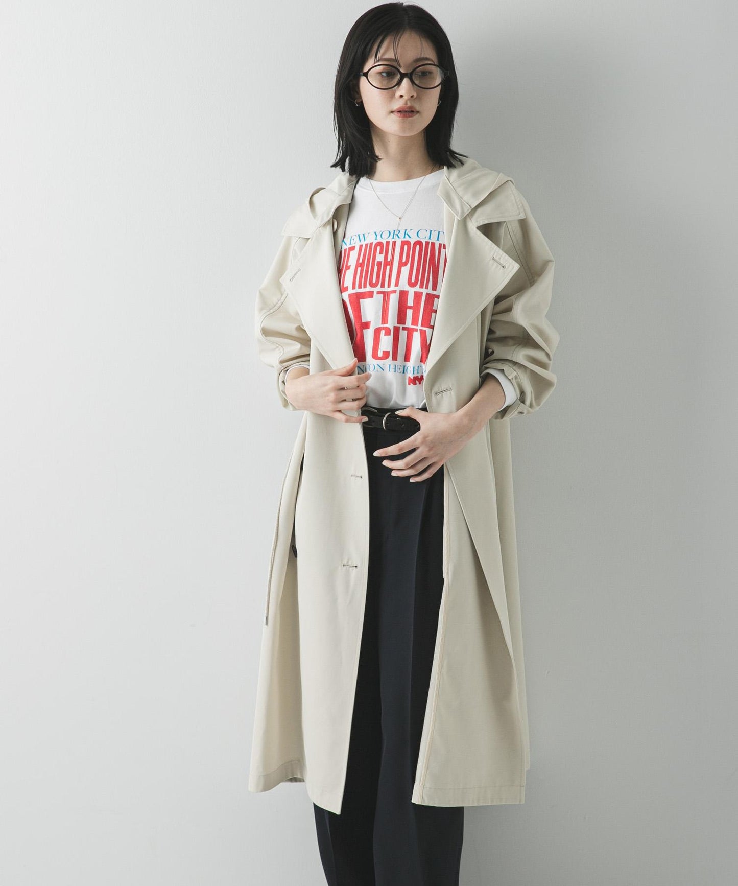 連帽兩用風衣外套