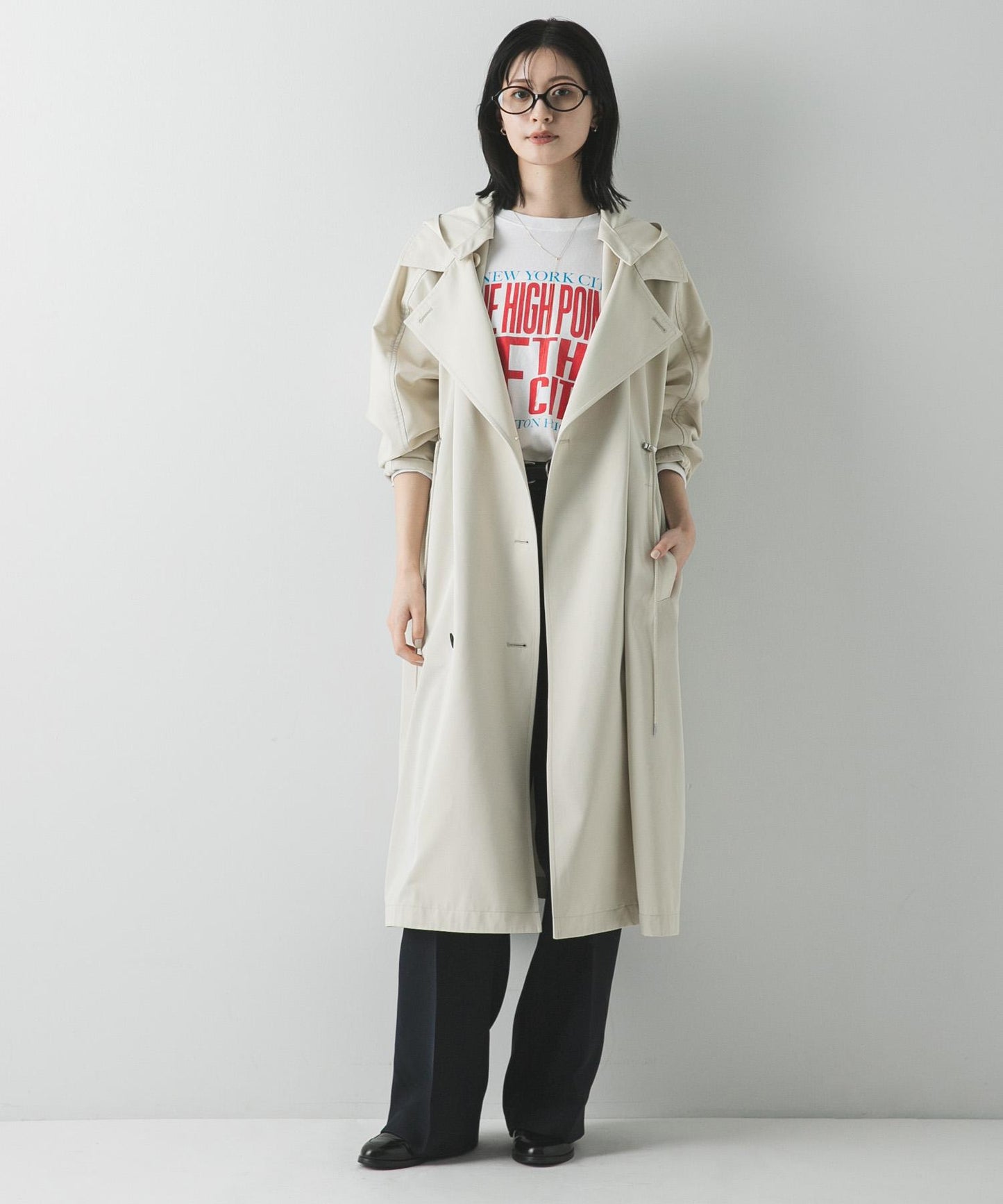 連帽兩用風衣外套