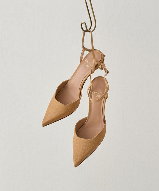 Loungedress 草編尖頭涼鞋